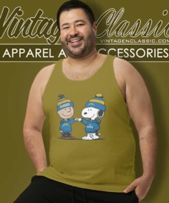 Charlie Brown And Snoopy Wear Hoodie Nfl Chargers Tank Top Racerback