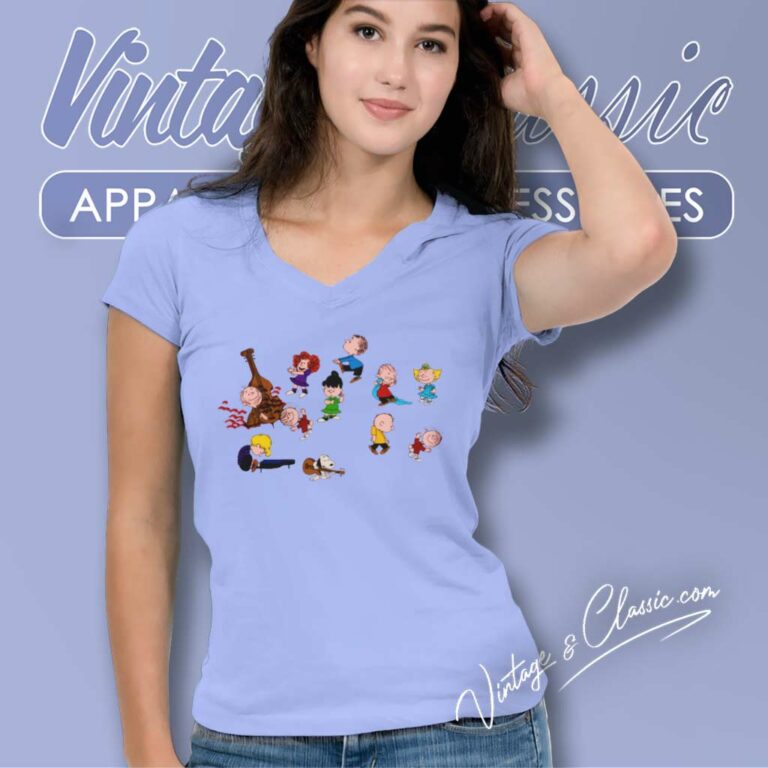 Charlie Brown Christmas Dance Vs Snoopy V Neck TShirt Charlie Brown Christmas Dance Vs Snoopy V Neck TShirt