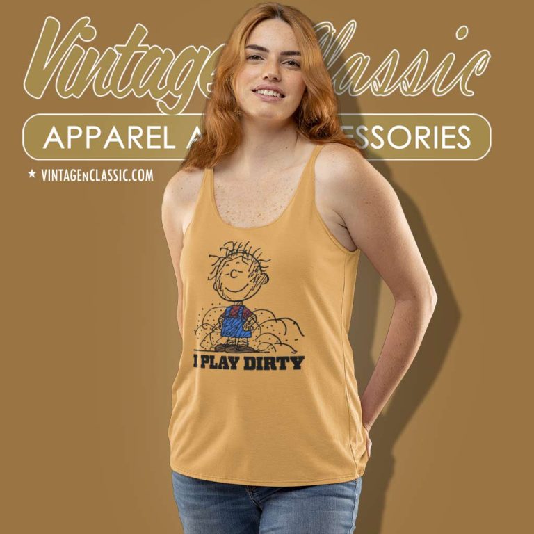 Charlie Brown Shirt I Play Dirty Tank Top Racerback Charlie Brown Shirt I Play Dirty Tank Top Racerback