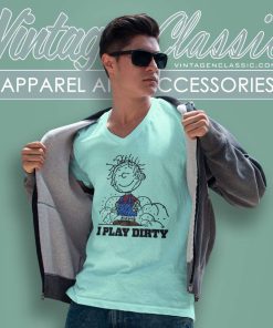 Charlie Brown Shirt I Play Dirty V Neck TShirt