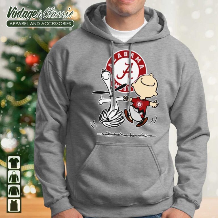 Charlie Brown Snoopy Alabama Crimson Tide Hoodie Charlie Brown Snoopy Alabama Crimson Tide Hoodie