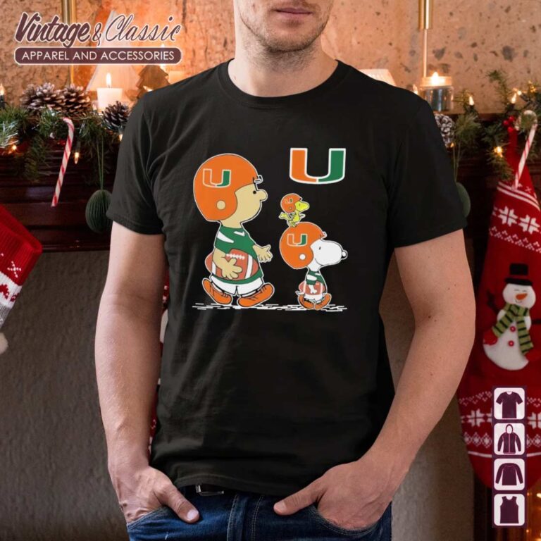Charlie Brown Snoopy And Woodstock Miami Hurricanes T shirt Charlie Brown Snoopy And Woodstock Miami Hurricanes T shirt