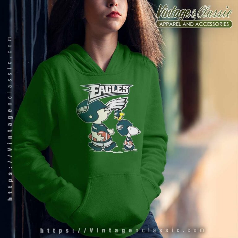 Charlie Brown Snoopy And Woodstock Philadelphia Eagles Hoodie Charlie Brown Snoopy And Woodstock Philadelphia Eagles Hoodie