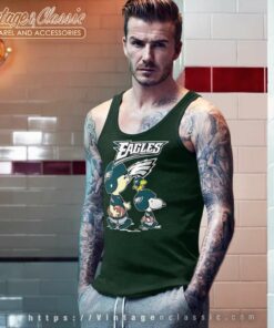 Charlie Brown Snoopy And Woodstock Philadelphia Eagles Tank Top Racerback