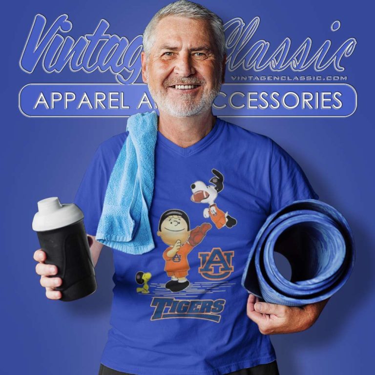 Charlie Brown Snoopy Auburn Tigers Christmas V Neck TShirt Charlie Brown Snoopy Auburn Tigers Christmas V Neck TShirt