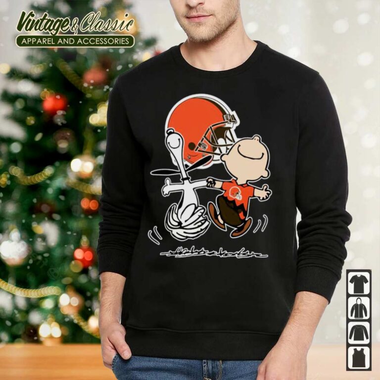Charlie Brown Snoopy Cleveland Browns Sweatshirt Charlie Brown Snoopy Cleveland Browns Sweatshirt