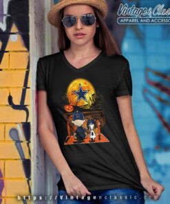 Charlie Brown Snoopy Dallas Cowboys Halloween V Neck TShirt
