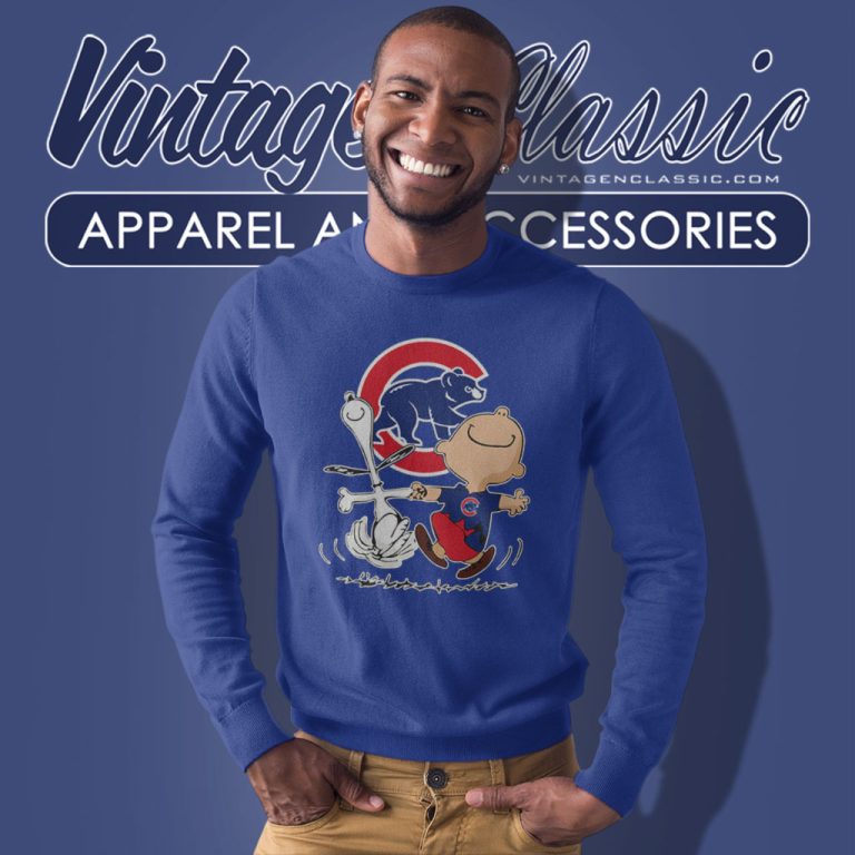 Charlie Brown Snoopy Happy Chicago Cubs Sweatshirt Charlie Brown Snoopy Happy Chicago Cubs Sweatshirt