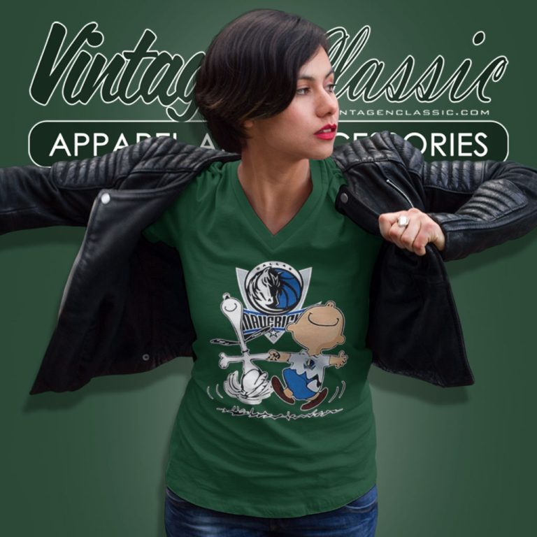 Charlie Brown Snoopy Happy Dallas Mavericks V Neck TShirt Charlie Brown Snoopy Happy Dallas Mavericks V Neck TShirt