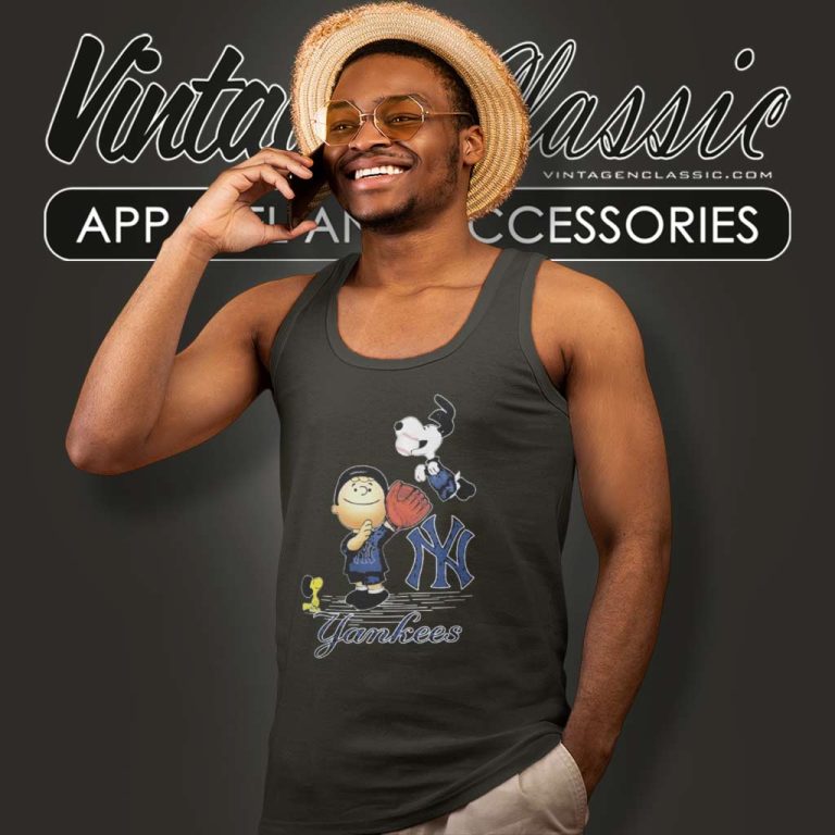 Charlie Brown Snoopy New York Yankees Christmas Tank Top Racerback Charlie Brown Snoopy New York Yankees Christmas Tank Top Racerback