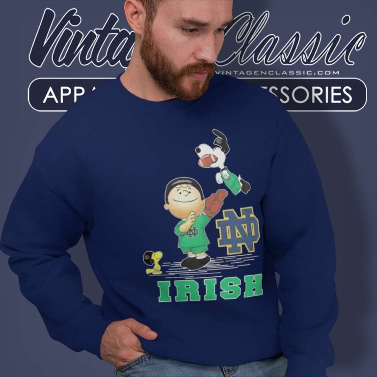 Charlie Brown Snoopy Notre Dame Christmas Sweatshirt Charlie Brown Snoopy Notre Dame Christmas Sweatshirt