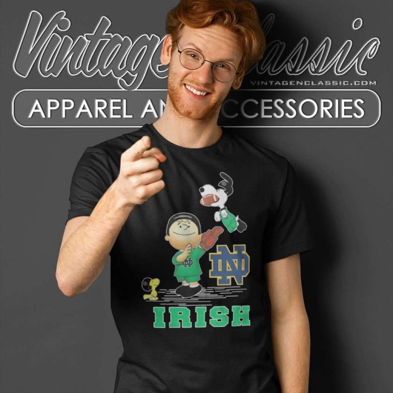 Charlie Brown Snoopy Notre Dame Christmas T Shirt Charlie Brown Snoopy Notre Dame Christmas T Shirt