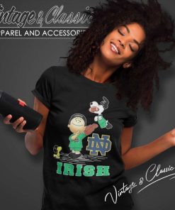 Charlie Brown Snoopy Notre Dame Christmas Women TShirt