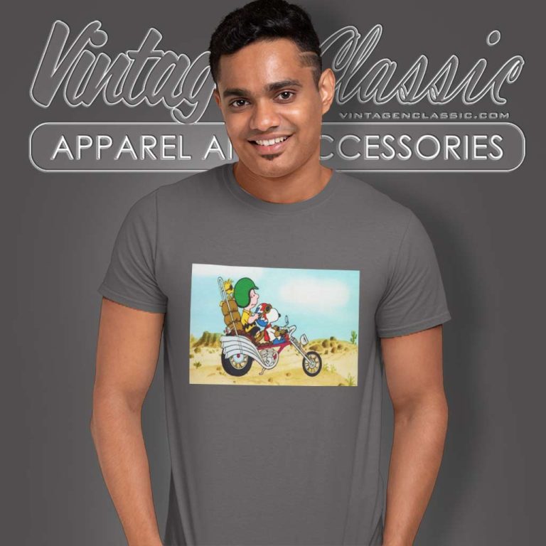 Charlie Brown Snoopy Riding His Motorbike T Shirt Charlie Brown Snoopy Riding His Motorbike T Shirt