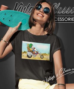Charlie Brown Snoopy Riding His Motorbike Women TShirt