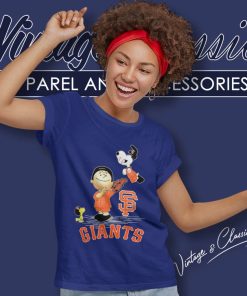 Charlie Brown Snoopy San Francisco Giants Christmas Women TShirt