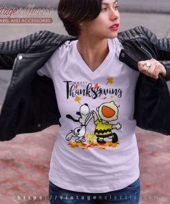 Charlie Brown Snoopy Thanksgiving Shirt 7 Charlie Brown Snoopy Thanksgiving V Neck TShirt