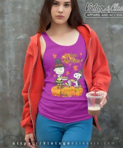 Charlie Brown Snoopy Turkey Thanksgiving Tank Top Racerback