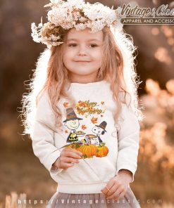 Charlie Brown Snoopy Turkey Thanksgiving kids sweatshirt