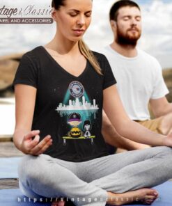 Charlie Brown Snoopy Watching City New England Patriots V Neck TShirt