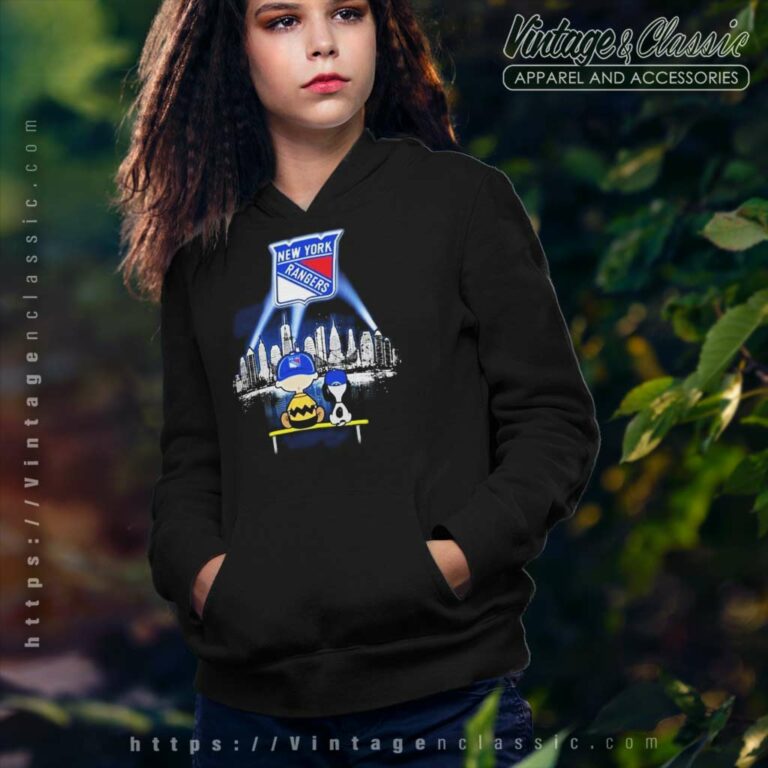 Charlie Brown Snoopy Watching City New York Rangers Hoodie Charlie Brown Snoopy Watching City New York Rangers Hoodie