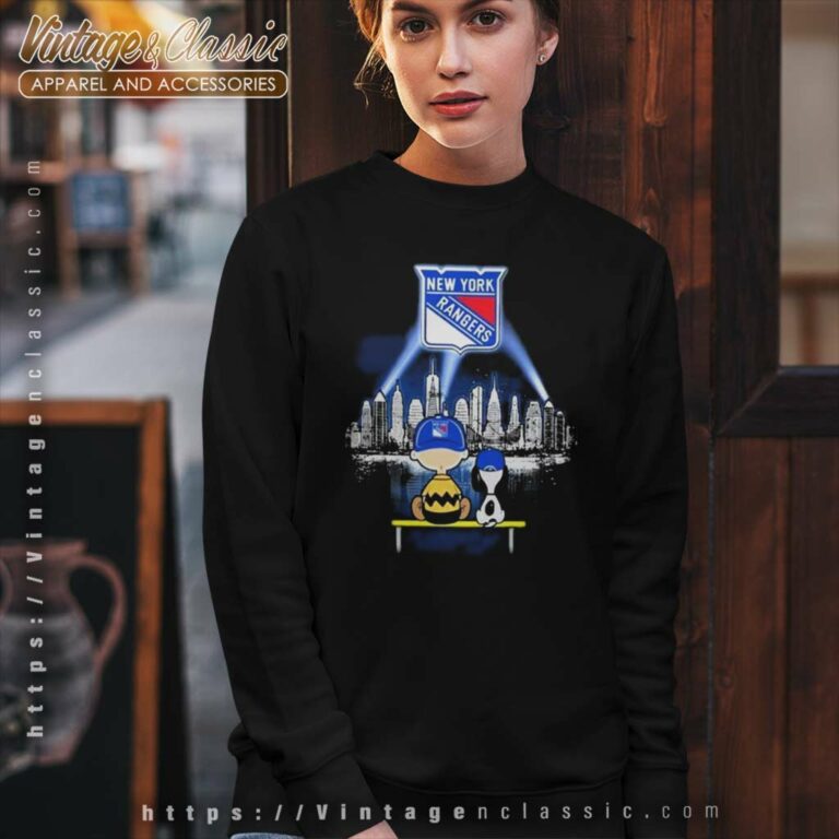 Charlie Brown Snoopy Watching City New York Rangers Sweatshirt Charlie Brown Snoopy Watching City New York Rangers Sweatshirt