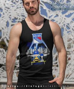 Charlie Brown Snoopy Watching City New York Rangers Tank Top Racerback