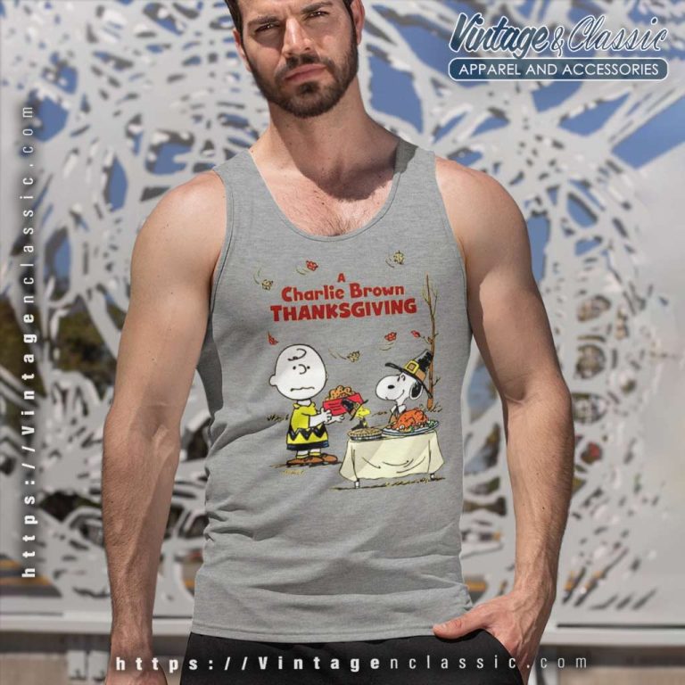 Charlie Brown Thanksgiving Snoopy Tank Top Racerback Charlie Brown Thanksgiving Snoopy Tank Top Racerback