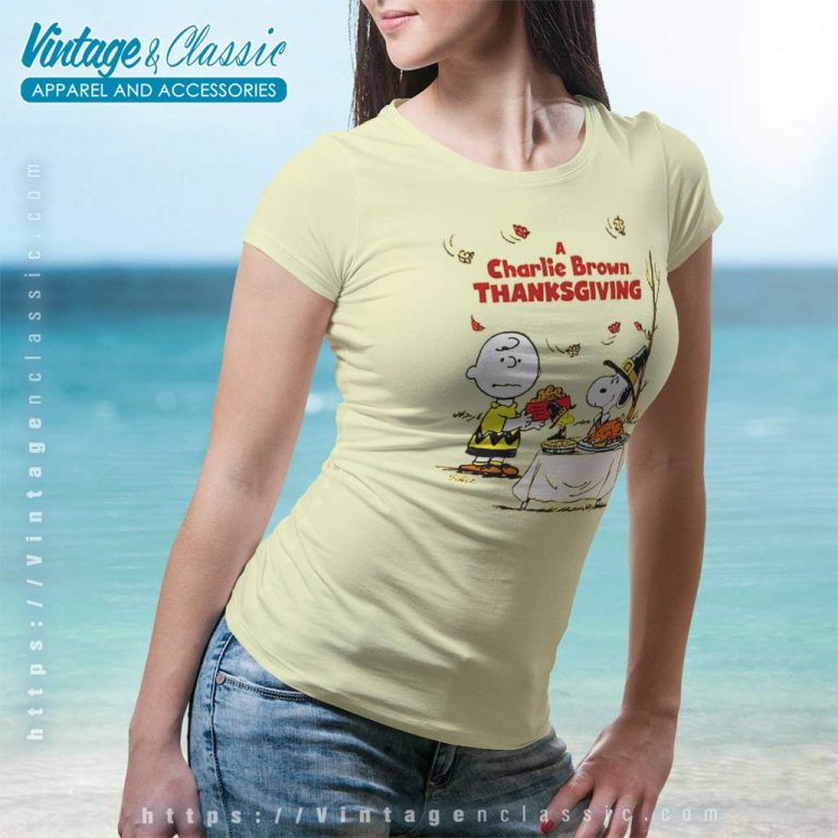 Charlie Brown Thanksgiving Snoopy Women TShirt Charlie Brown Thanksgiving Snoopy Women TShirt
