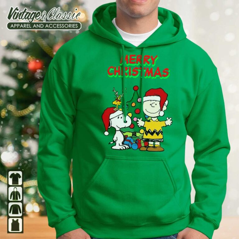 Charlie Brown With Snoopy Merry Christmas Hoodie Charlie Brown With Snoopy Merry Christmas Hoodie