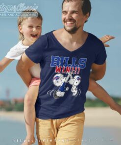 Charlie Snoopy High Five Buffalo Bills Win V Neck TShirt