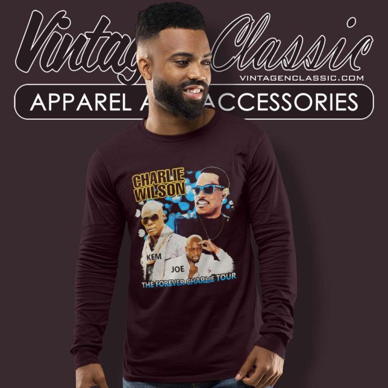 Charlie Wilson Shirt With Kem Joe Forever Tour 2015 Long Sleeve Tee Charlie Wilson Shirt With Kem Joe Forever Tour 2015 Long Sleeve Tee