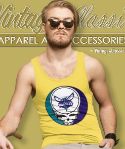 Charlotte Hornets Grateful Dead Steal Your Face Tank Top Racerback