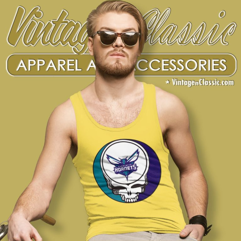 Charlotte Hornets Grateful Dead Steal Your Face Tank Top Racerback Charlotte Hornets Grateful Dead Steal Your Face Tank Top Racerback