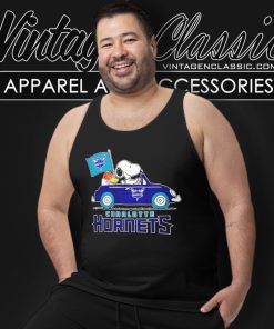 Charlotte Hornets Snoopy Driving Car Shirt 5 Charlotte Hornets Snoopy Driving Car Tank Top Racerback