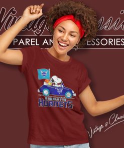 Charlotte Hornets Snoopy Driving Car Shirt 6 Charlotte Hornets Snoopy Driving Car Women T Shirt