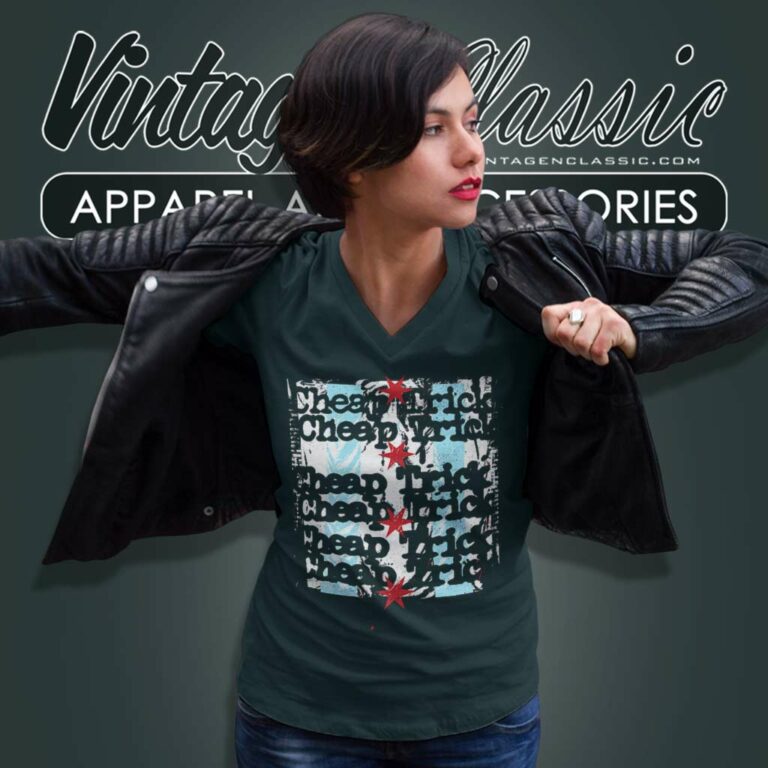 Cheap Trick Chicago Tour V Neck TShirt Cheap Trick Chicago Tour V Neck TShirt