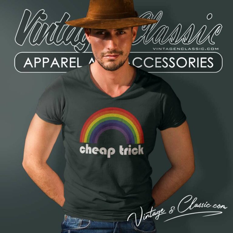Cheap Trick Rainbow V Neck TShirt Cheap Trick Rainbow V Neck TShirt