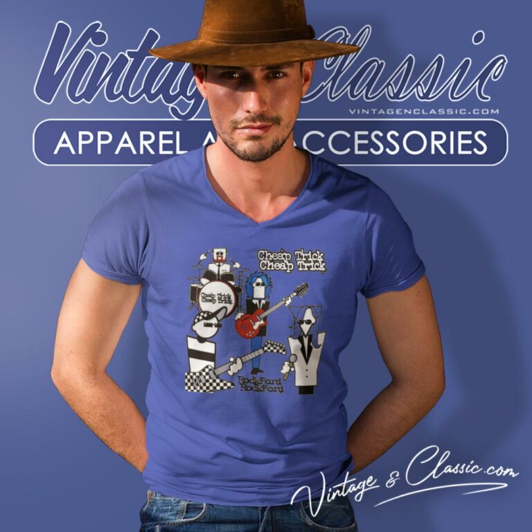 Cheap Trick Rock Ford V Neck TShirt Cheap Trick Rock Ford V Neck TShirt