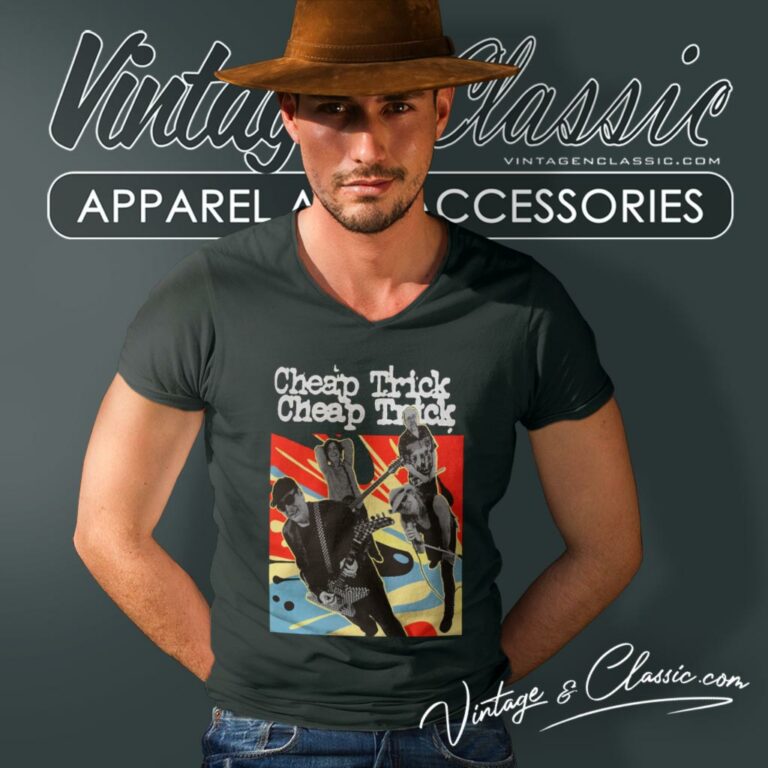 Cheap Trick Uk Tour V Neck TShirt Cheap Trick Uk Tour V Neck TShirt