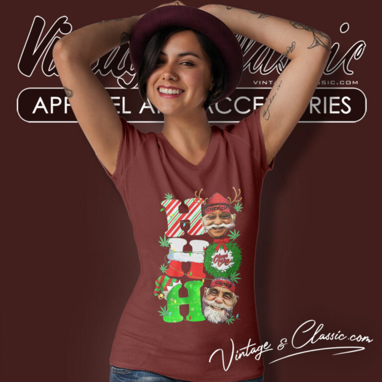 Cheech And Chong Xmas Ho Ho Ho Christmas V Neck TShirt Cheech And Chong Xmas Ho Ho Ho Christmas V Neck TShirt