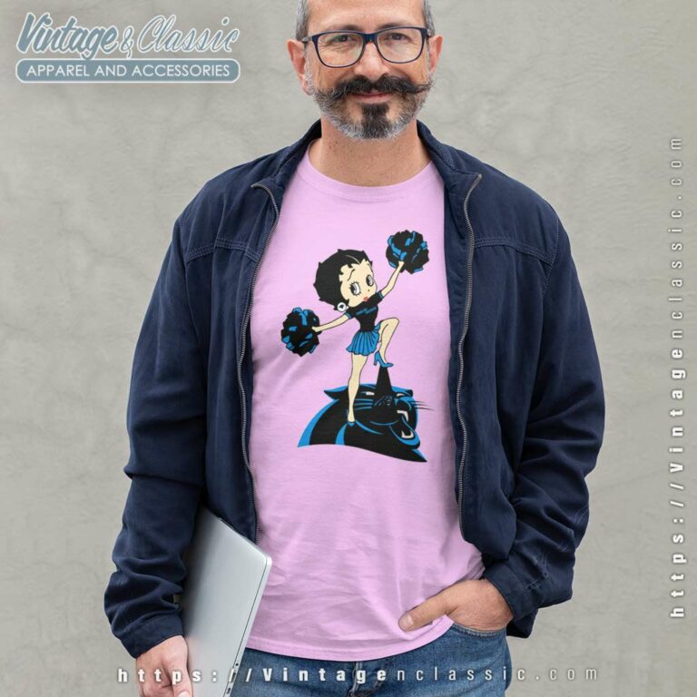 Cheer Betty Boop Carolina Panthers Long Sleeve Tee Cheer Betty Boop Carolina Panthers Long Sleeve Tee