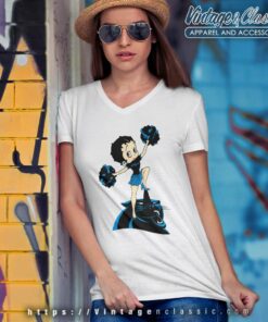 Cheer Betty Boop Carolina Panthers V Neck TShirt