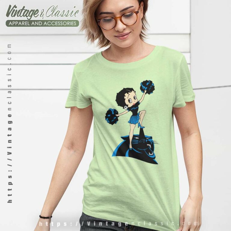 Cheer Betty Boop Carolina Panthers Women TShirt Cheer Betty Boop Carolina Panthers Women TShirt