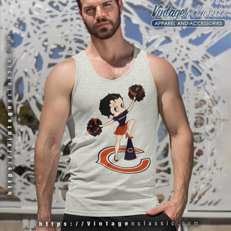 Cheer Betty Boop Chicago Bears Tank Top Racerback Cheer Betty Boop Chicago Bears Tank Top Racerback