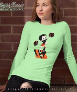 Cheer Betty Boop Cincinnati Bengals Long Sleeve Tee