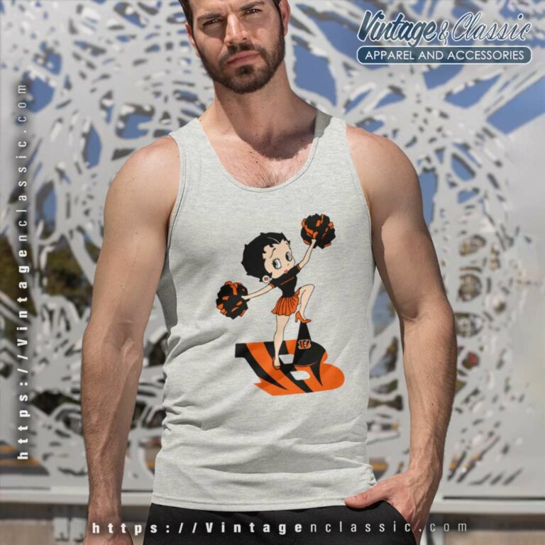 Cheer Betty Boop Cincinnati Bengals Tank Top Racerback Cheer Betty Boop Cincinnati Bengals Tank Top Racerback