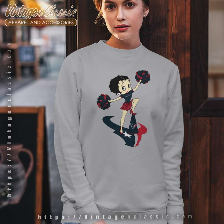 Cheer Betty Boop Houston Texans Sweatshirt Cheer Betty Boop Houston Texans Sweatshirt