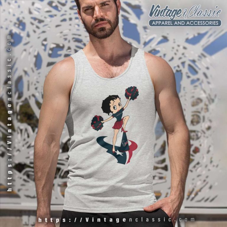 Cheer Betty Boop Houston Texans Tank Top Racerback Cheer Betty Boop Houston Texans Tank Top Racerback