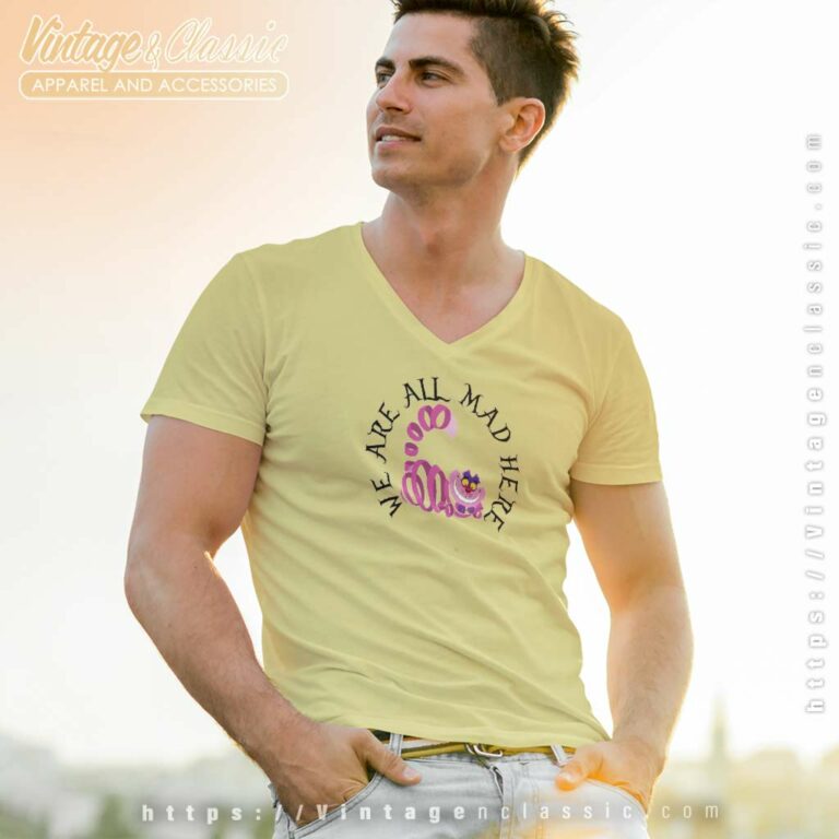 Cheshire Were All Mad Here Sweater V Neck TShirt Cheshire Were All Mad Here Sweater V Neck TShirt
